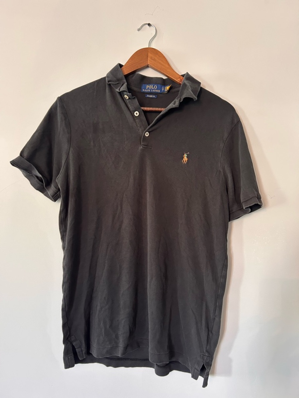 POLO RALPH LAUREN Men's Short Sleeve Polo Classic Fit Soft Black Shirt Small